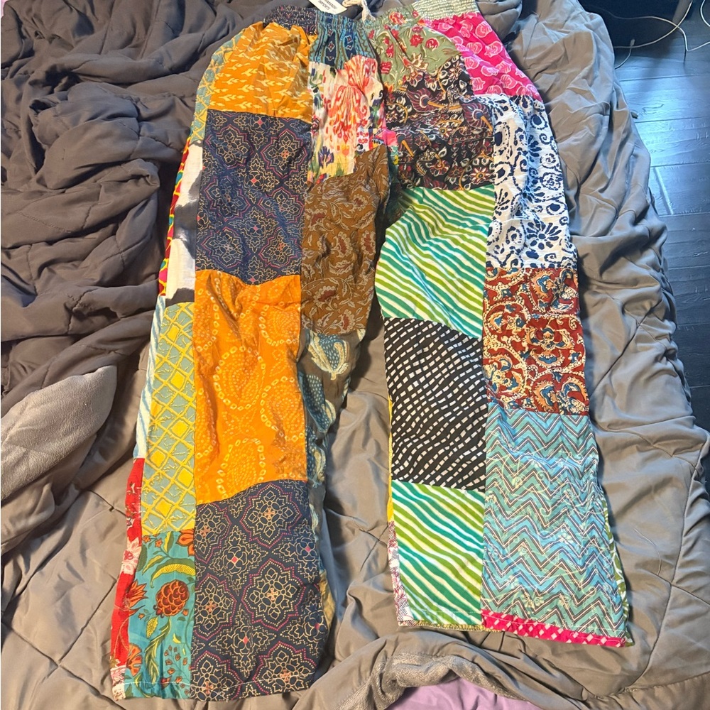 Colorful Patchwork Pants - image 2